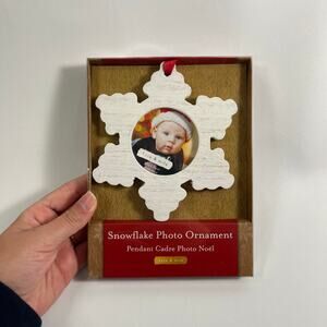 NEW Snowflake Photo Ornament 2.5 x 2.5 inch Christmas Holiday Baby Child